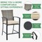 Costway 3PCS Patio Rattan Bar Furniture Set Slat Table 2 Cushioned Stools Poolside Gray